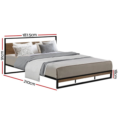 Artiss Metal Bed Frame King Size Mattress Base Platform Foundation Black Dane