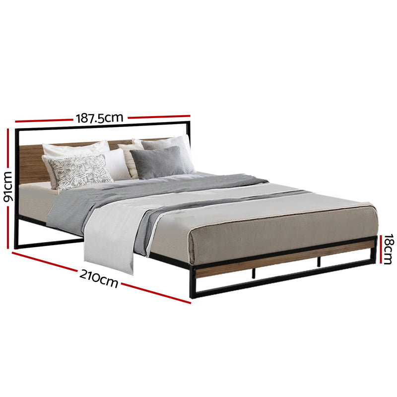 Artiss Metal Bed Frame King Size Mattress Base Platform Foundation Black Dane