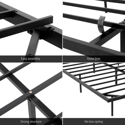 Artiss Double Bed Frame,Floating Metal Bed Frame with Smart LED Lights - Sturdy Metal Platform Bed Base, Silent Design, Tool-Free Assembly, 300KG Capacity for Home/Hotel/Master Bedroom