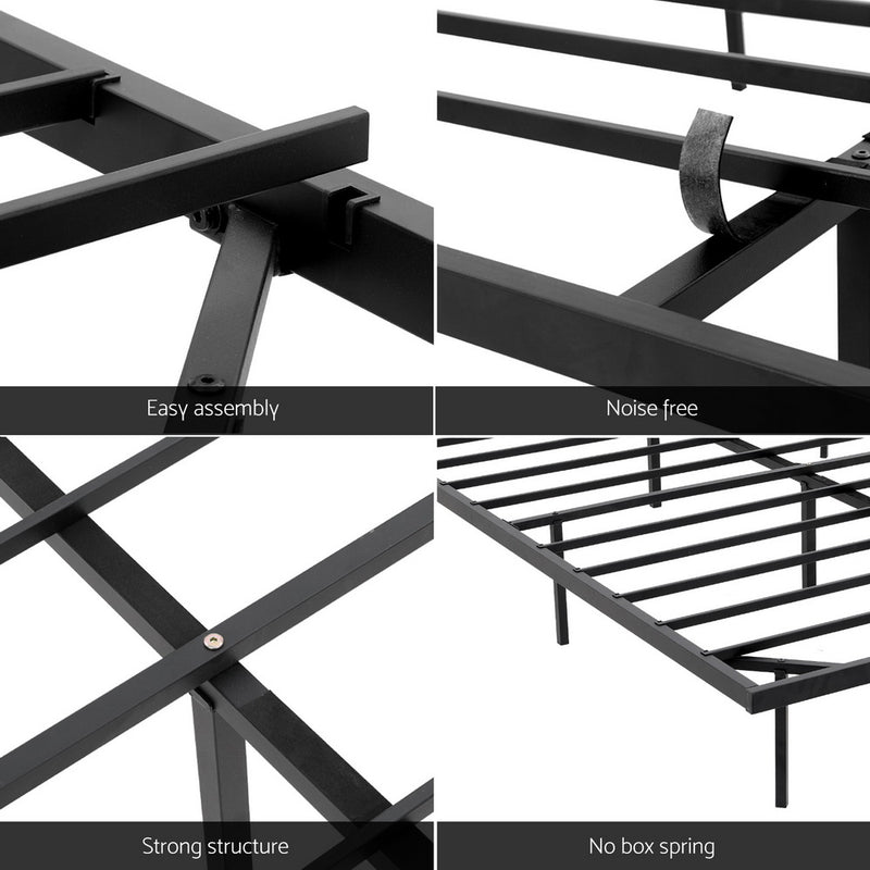 Artiss Double Bed Frame,Floating Metal Bed Frame with Smart LED Lights - Sturdy Metal Platform Bed Base, Silent Design, Tool-Free Assembly, 300KG Capacity for Home/Hotel/Master Bedroom