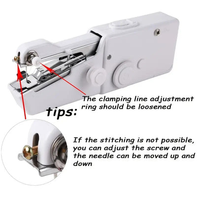 Mini Cordless Sewing Machine Portable Handheld Hand Held Stitch Home Clothes