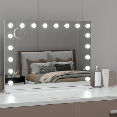 Embellir Makeup Mirror 80x58cm Hollywood Vanity with LED Light Tabletop Wall