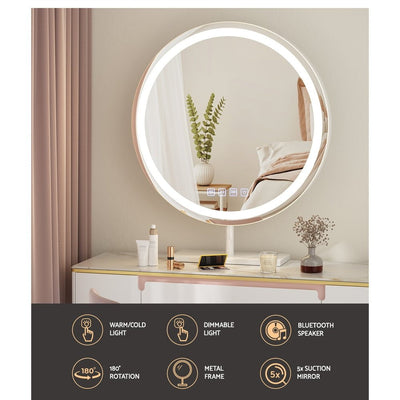 Embellir Makeup Mirror with Light Bluetooth LED Hollywood Vanity Mirrors 50CM