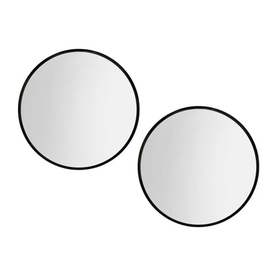 Embellir 2 Wall Mirror Makeup 70cm Home Decor Framed Mirrors Bathroom Round Black
