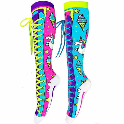 MADMIA Unicorn Kids & Adults Long Knee High Socks - Girls Pair - Multicolour