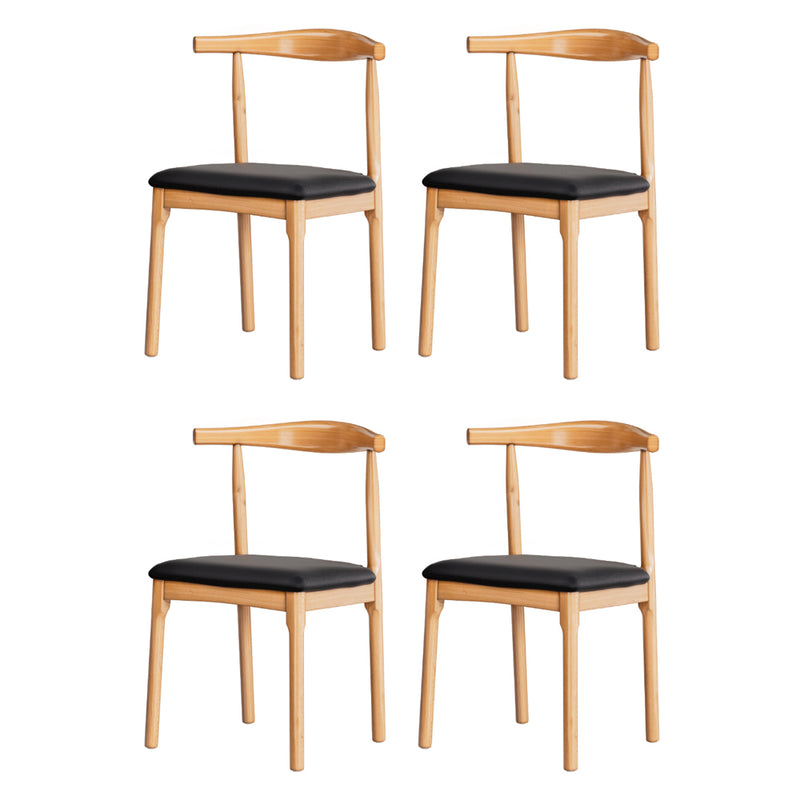 Artiss 4x Dining Chairs Rubber Wood Leather Seat Black