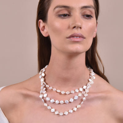 Culturesse Florence Luxury Diamond Pearl Layering Necklace 