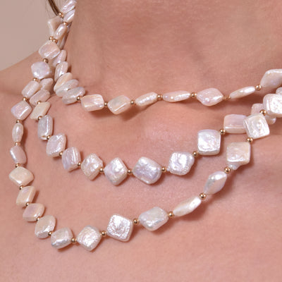 Culturesse Florence Luxury Diamond Pearl Layering Necklace 