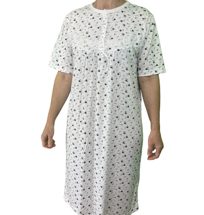 Womens Ladies Cotton Nightie Night Gown Slip Petticoat PJs Sleepwear Dress