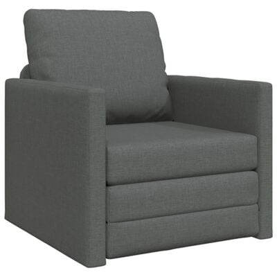 Floor Sofa Bed 2-in-1 Dark Grey 74x77x81 cm Fabric