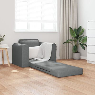 Floor Sofa Bed 2-in-1 Dark Grey 98x71x83 cm Fabric