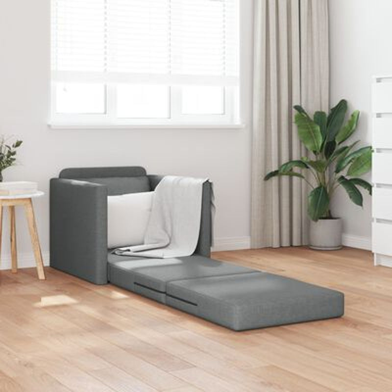 Floor Sofa Bed 2-in-1 Dark Grey 74x77x81 cm Fabric