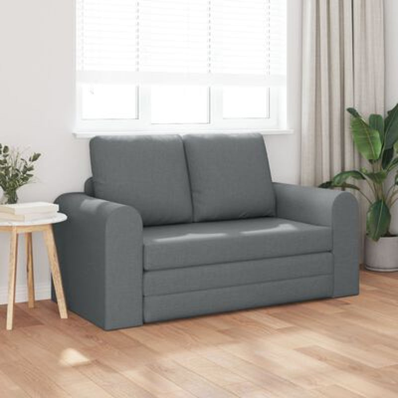 Floor Sofa Bed 2-in-1 Dark Grey 148x71x83 cm Fabric