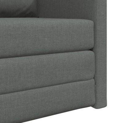 Floor Sofa Bed 2-in-1 Dark Grey 74x77x81 cm Fabric