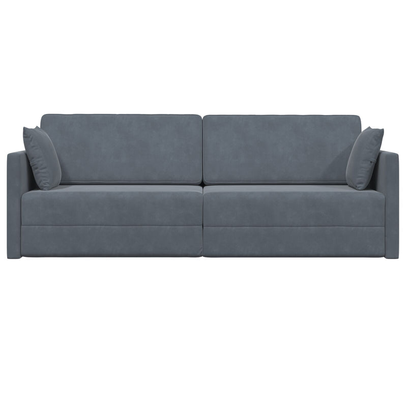 Floor Sofa Bed 2-in-1 Dark Grey 213x144x60 cm Velvet