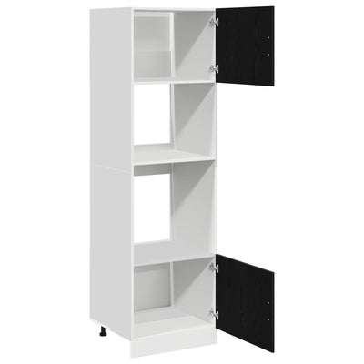 Kitchen Cabinet Black oak Engineered wood 60 x 57 x 207 cm