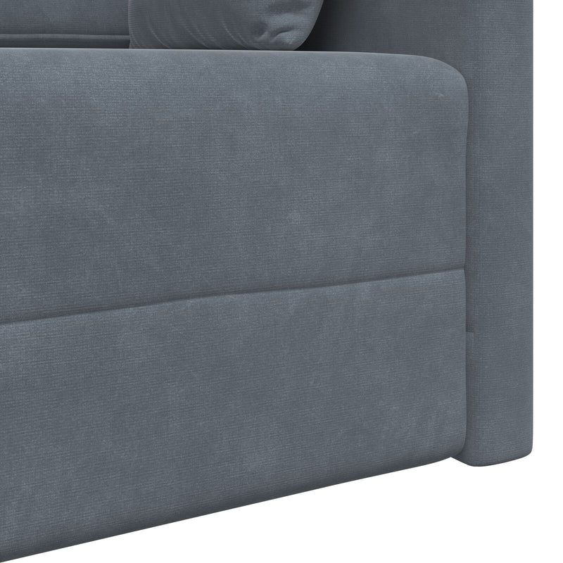 Floor Sofa Bed 2-in-1 Dark Grey 213x144x60 cm Velvet