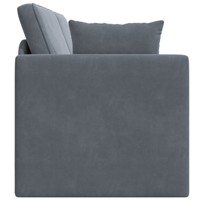 Floor Sofa Bed 2-in-1 Dark Grey 213x144x60 cm Velvet