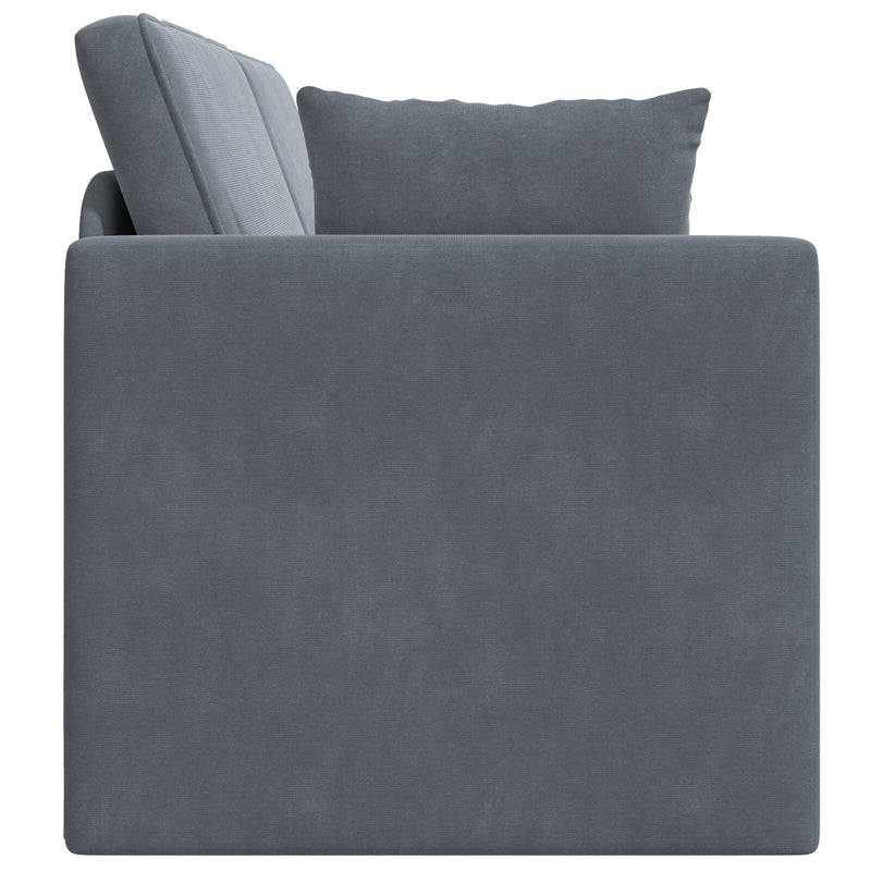 Floor Sofa Bed 2-in-1 Dark Grey 213x144x60 cm Velvet
