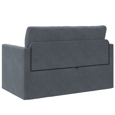 Floor Sofa Bed 2-in-1 Dark Grey 124x204x61 cm Velvet