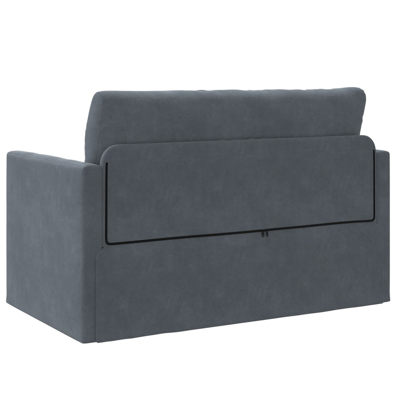 Floor Sofa Bed 2-in-1 Dark Grey 124x204x61 cm Velvet