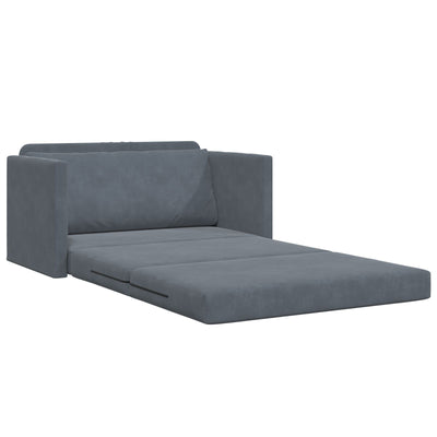 Floor Sofa Bed 2-in-1 Dark Grey 124x204x61 cm Velvet