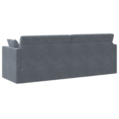 Floor Sofa Bed 2-in-1 Dark Grey 213x144x60 cm Velvet
