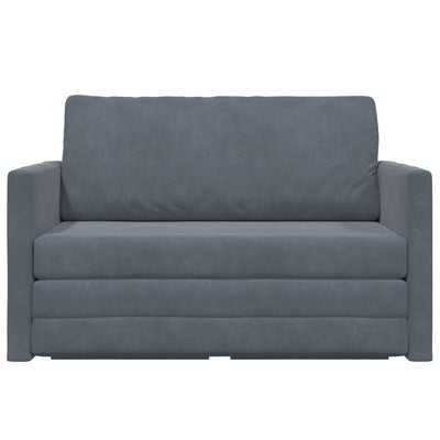 Floor Sofa Bed 2-in-1 Dark Grey 124x204x61 cm Velvet