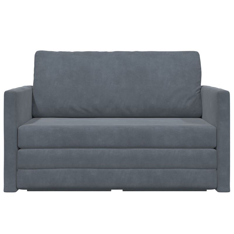 Floor Sofa Bed 2-in-1 Dark Grey 124x204x61 cm Velvet