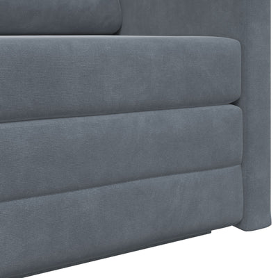 Floor Sofa Bed 2-in-1 Dark Grey 124x204x61 cm Velvet