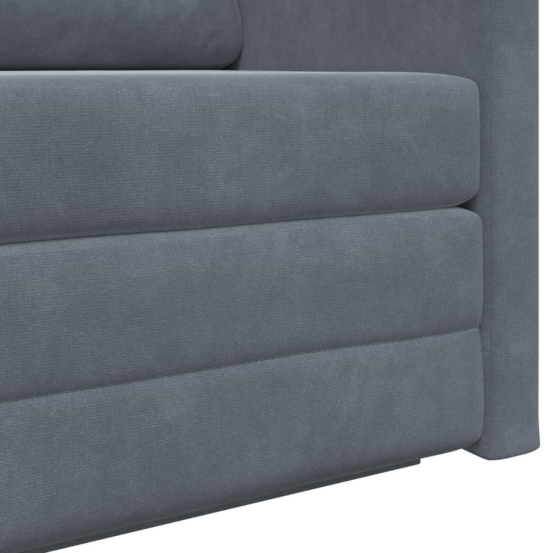 Floor Sofa Bed 2-in-1 Dark Grey 124x204x61 cm Velvet