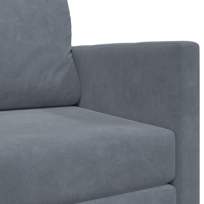 Floor Sofa Bed 2-in-1 Dark Grey 124x204x61 cm Velvet