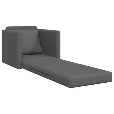 Floor Sofa Bed 2-in-1 Dark Grey 74x77x81 cm Fabric