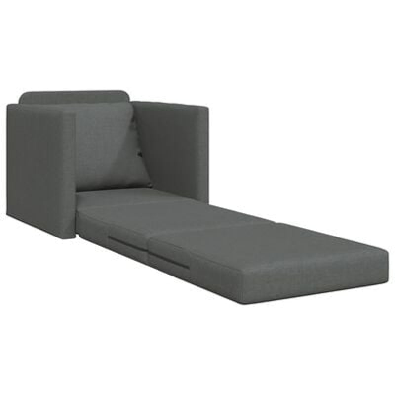 Floor Sofa Bed 2-in-1 Dark Grey 74x77x81 cm Fabric