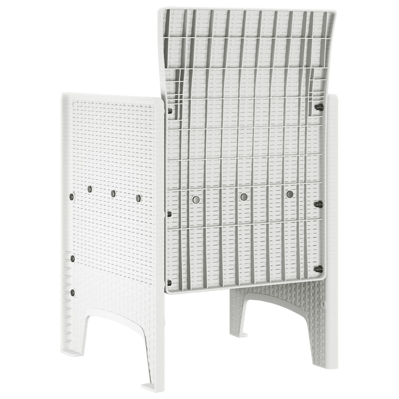 Garden Chairs with Cushions 2 pcs White Poly Rattan