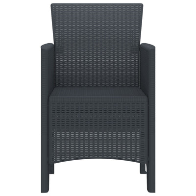 Garden Chairs with Cushions 2 pcs Brown Poly Rattan
