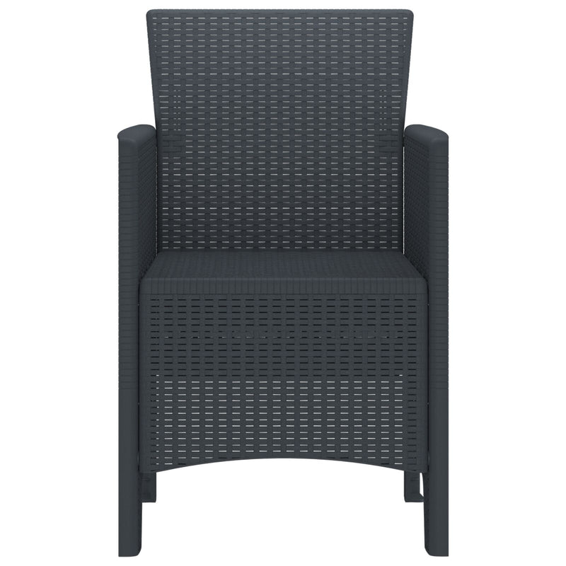 Garden Chairs with Cushions 2 pcs Brown Poly Rattan