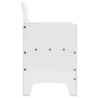Garden Chairs with Cushions 2 pcs White Poly Rattan