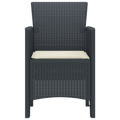 Garden Chairs with Cushions 4 pcs Anthracite Poly Rattan