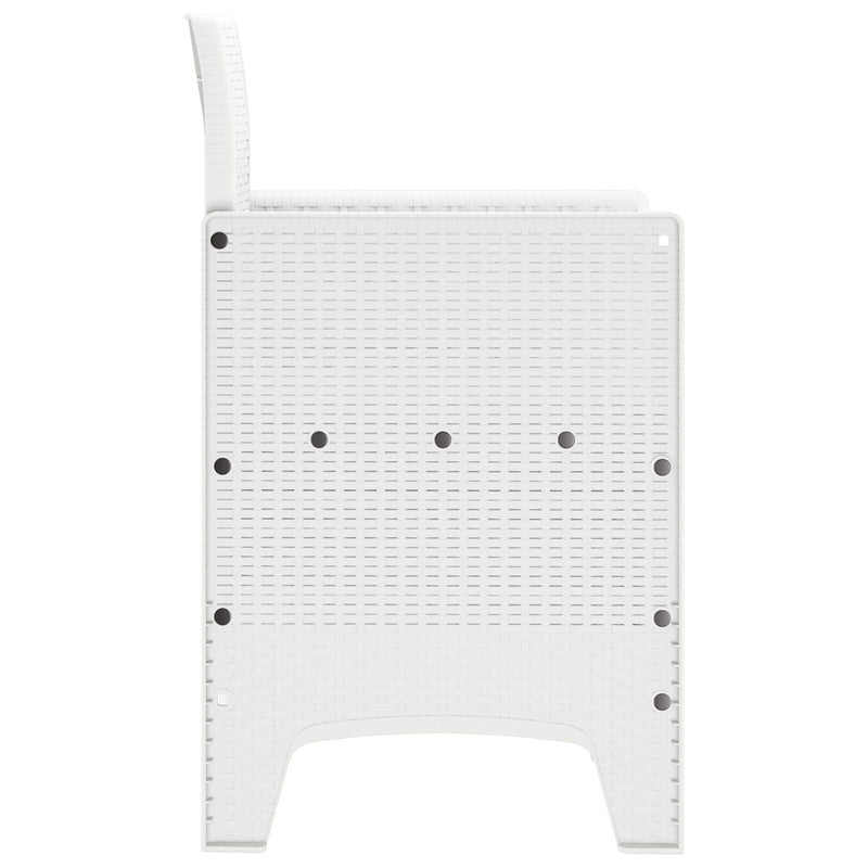 Garden Chairs with Cushions 2 pcs White Poly Rattan