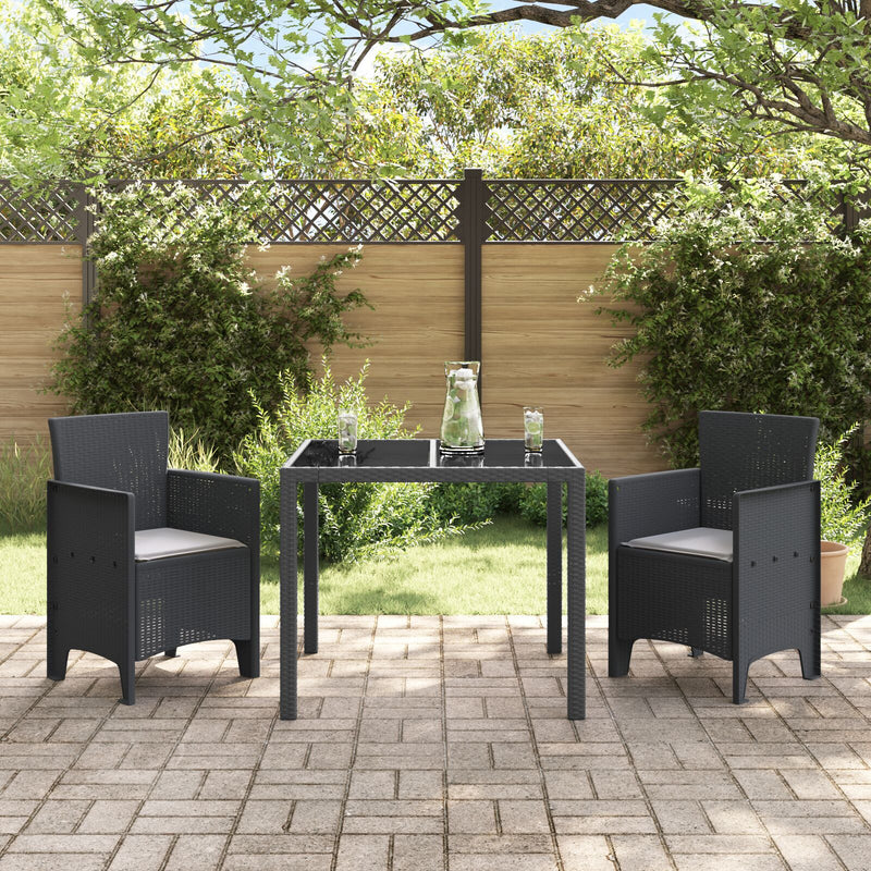 Garden Chairs with Cushions 2 pcs Anthracite Poly Rattan