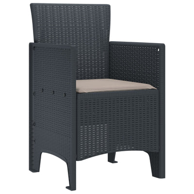 Garden Chairs with Cushions 4 pcs Anthracite Poly Rattan