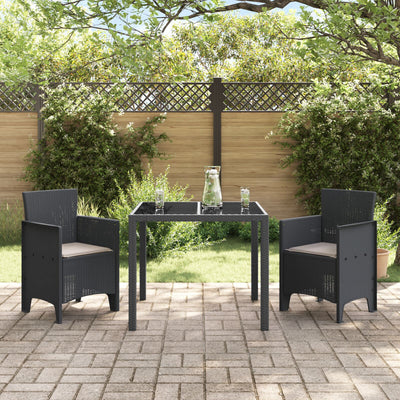Garden Chairs with Cushions 2 pcs Anthracite Poly Rattan