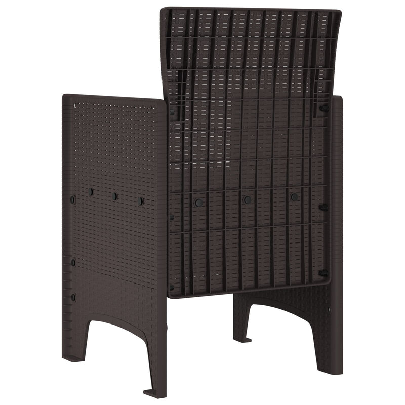 Garden Chairs with Cushions 4 pcs Brown Poly Rattan
