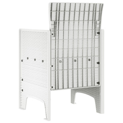 Garden Chairs with Cushions 2 pcs White Poly Rattan