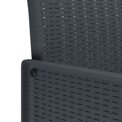 Garden Chairs with Cushions 2 pcs Anthracite Poly Rattan