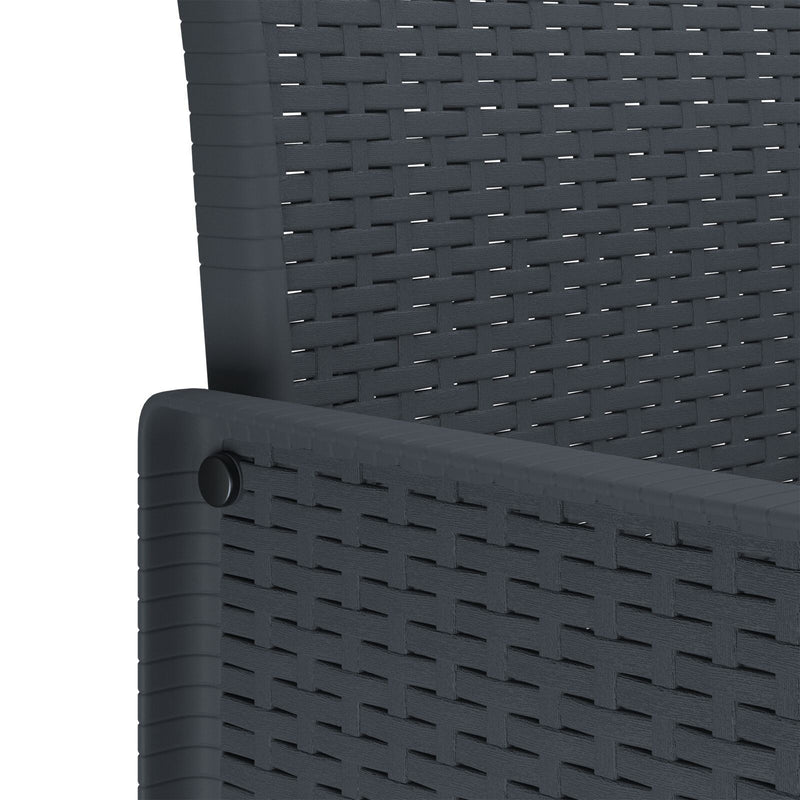 Garden Chairs with Cushions 2 pcs Anthracite Poly Rattan