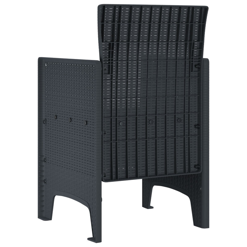 Garden Chairs with Cushions 2 pcs Anthracite Poly Rattan