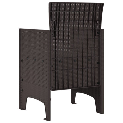 Garden Chairs with Cushions 4 pcs Brown Poly Rattan