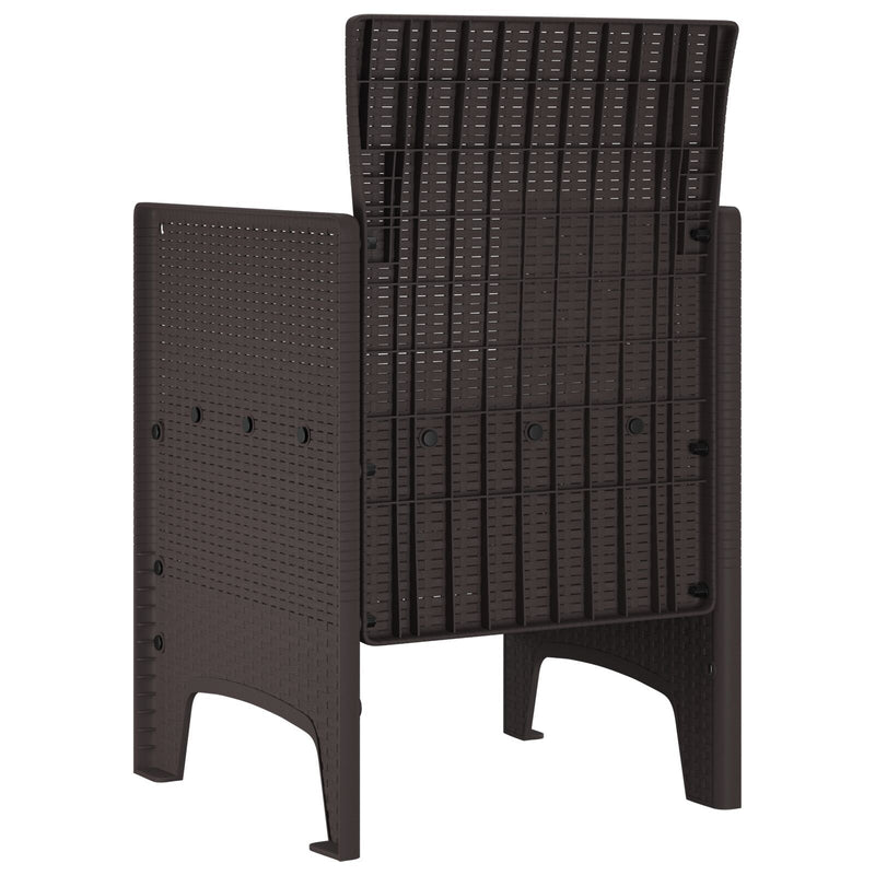 Garden Chairs with Cushions 2 pcs Brown Poly Rattan